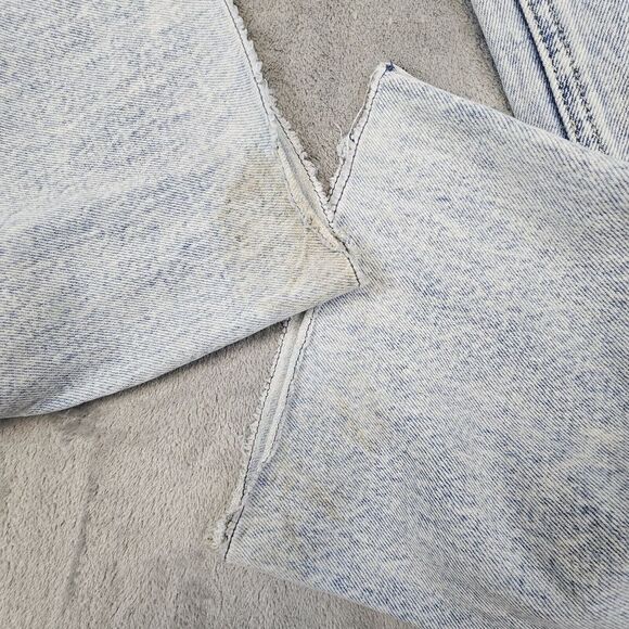 Flamingo Jeans M 28x32 Acid Wash Distressed Destroyed Flared Button Fly Grunge - Picture 9 of 14